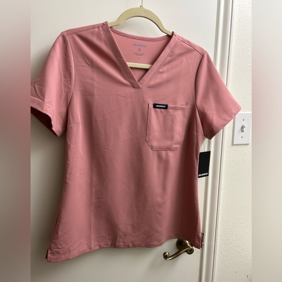 NWT Jaanuu Women's Short Sleeve Top in Dusty Rose size small. J15 - Picture 1 of 6